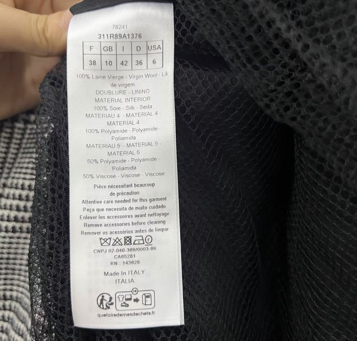 Dior Dior Grey Houndstooth All-over Print Short-Sleeve Dress J41 Size S / US 4 / IT 40 - 3 Thumbnail