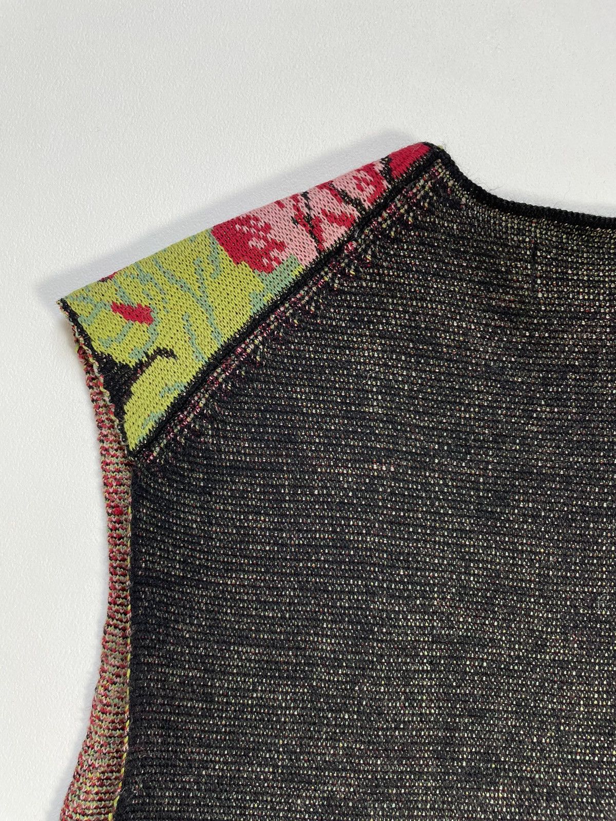 Comme des Garcons A/W 21 Rose Patterned Wool Sweater Vest Size US M / EU 48-50 / 2 - 11 Thumbnail