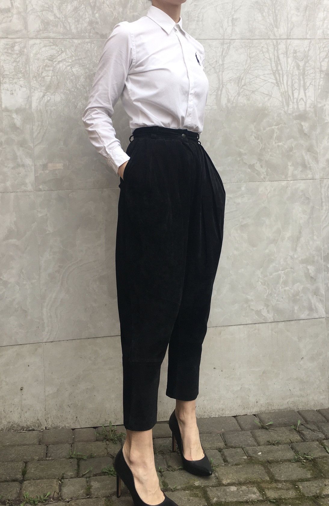 Kenzo KENZO Paris Black Calfskin Leather Vintage Pants Size EU 38 Size 27" / US 4 / IT 40 - 2 Thumbnail