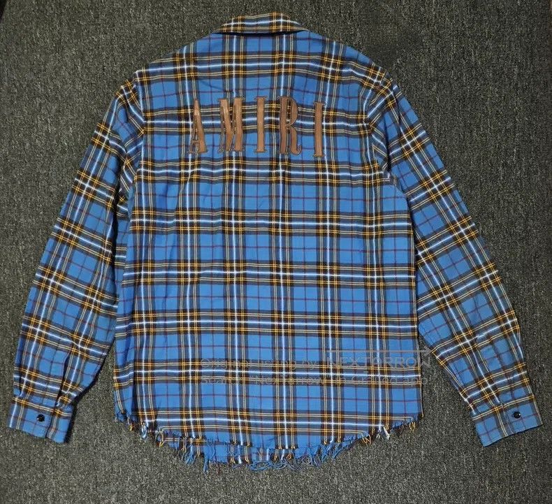 Amiri Amiri Blue Plaid Shirt Size US M / EU 48-50 / 2 - 4 Thumbnail