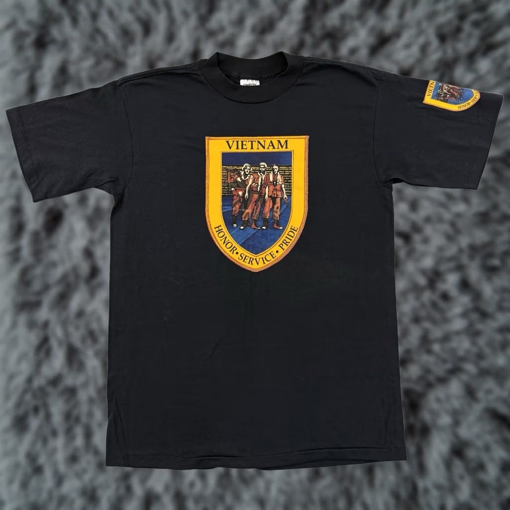 Vintage VINTAGE Vietnam War Veteran Shirt Mens XL Black Short Sleeve Military 90s USA Shirt XL Black Short Sleeve Military USA Mens Size US XL / EU 56 / 4 - 1 Thumbnail