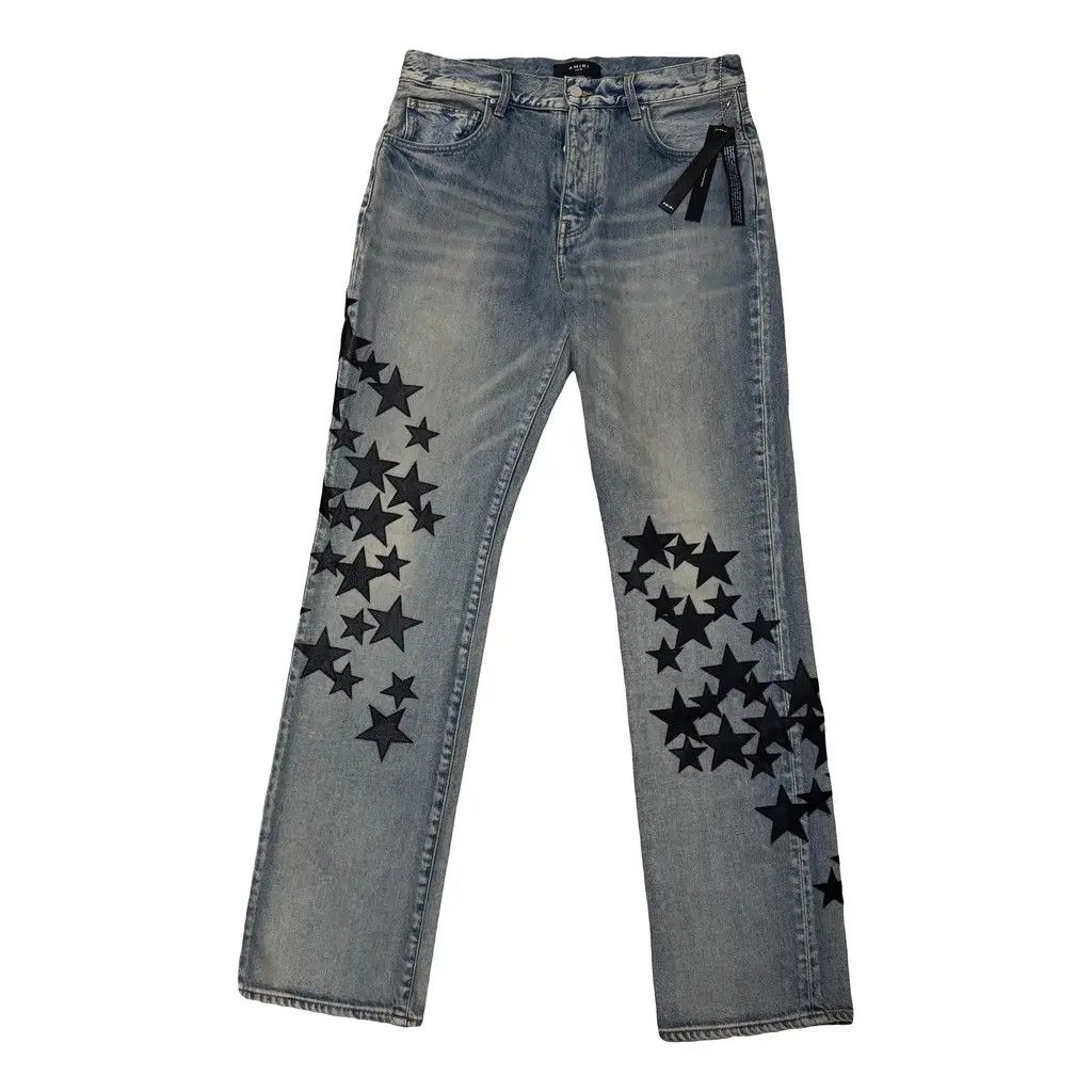 Amiri Amiri Leather Stars Straight Jean SS23 | Grailed
