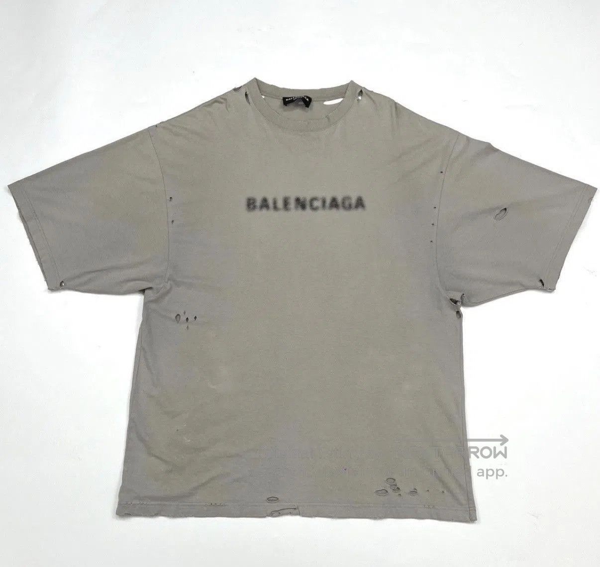 Balenciaga Gray Distressed Short-Sleeve Shirt. Size US S / EU 44-46 / 1 - 1 Thumbnail