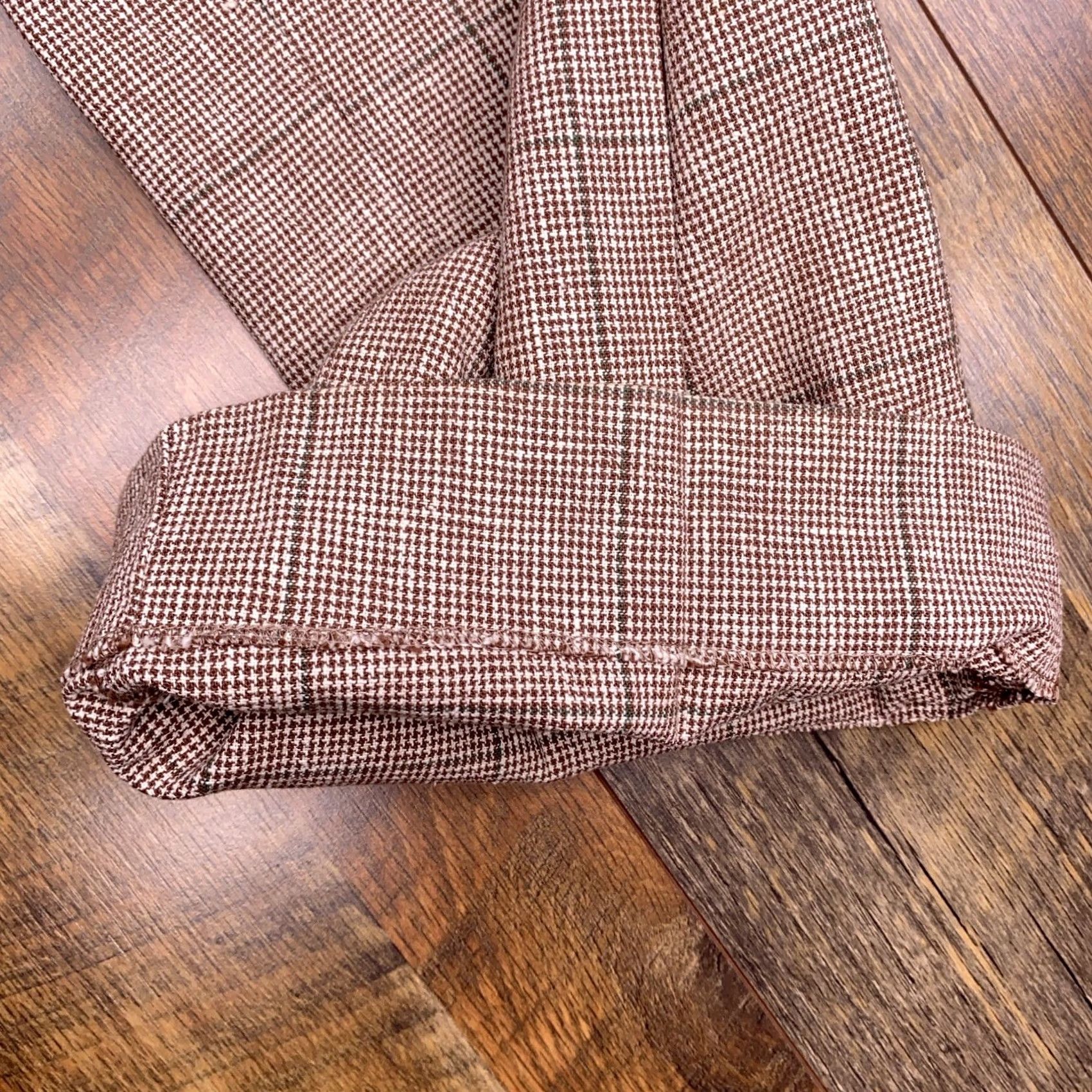 Polo Ralph Lauren VINTAGE Polo Ralph Lauren Pants Mens 36x30 Pleated Windowpane Plaid Houndstooth Brown Straight Chino Belt Loops Logo Vintage Boy? Size US M / EU 48-50 / 2 - 5 Thumbnail