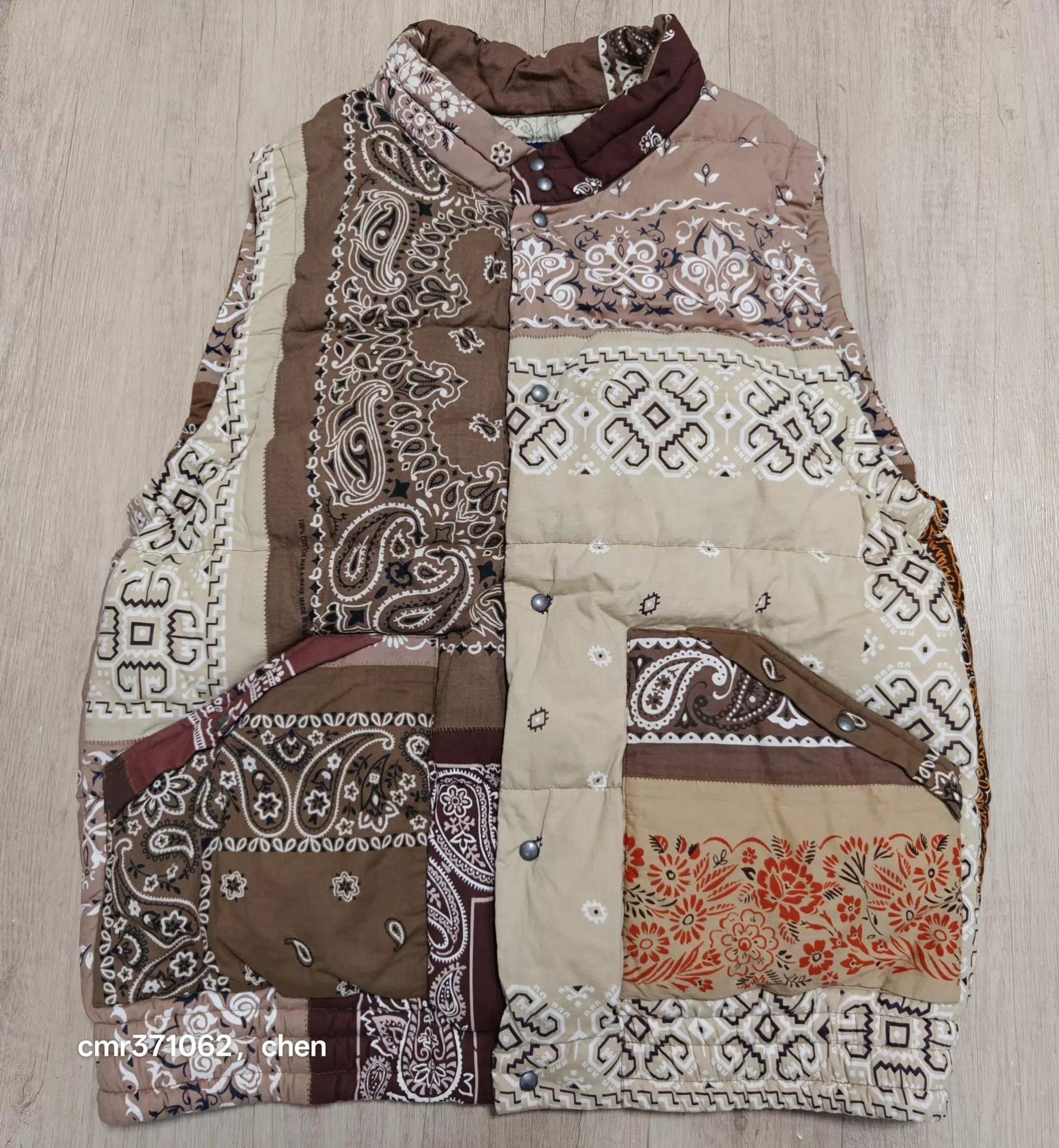 Visvim Brown Patchwork Quilted Vest Size L Size US L / EU 52-54 / 3 - 1 Thumbnail