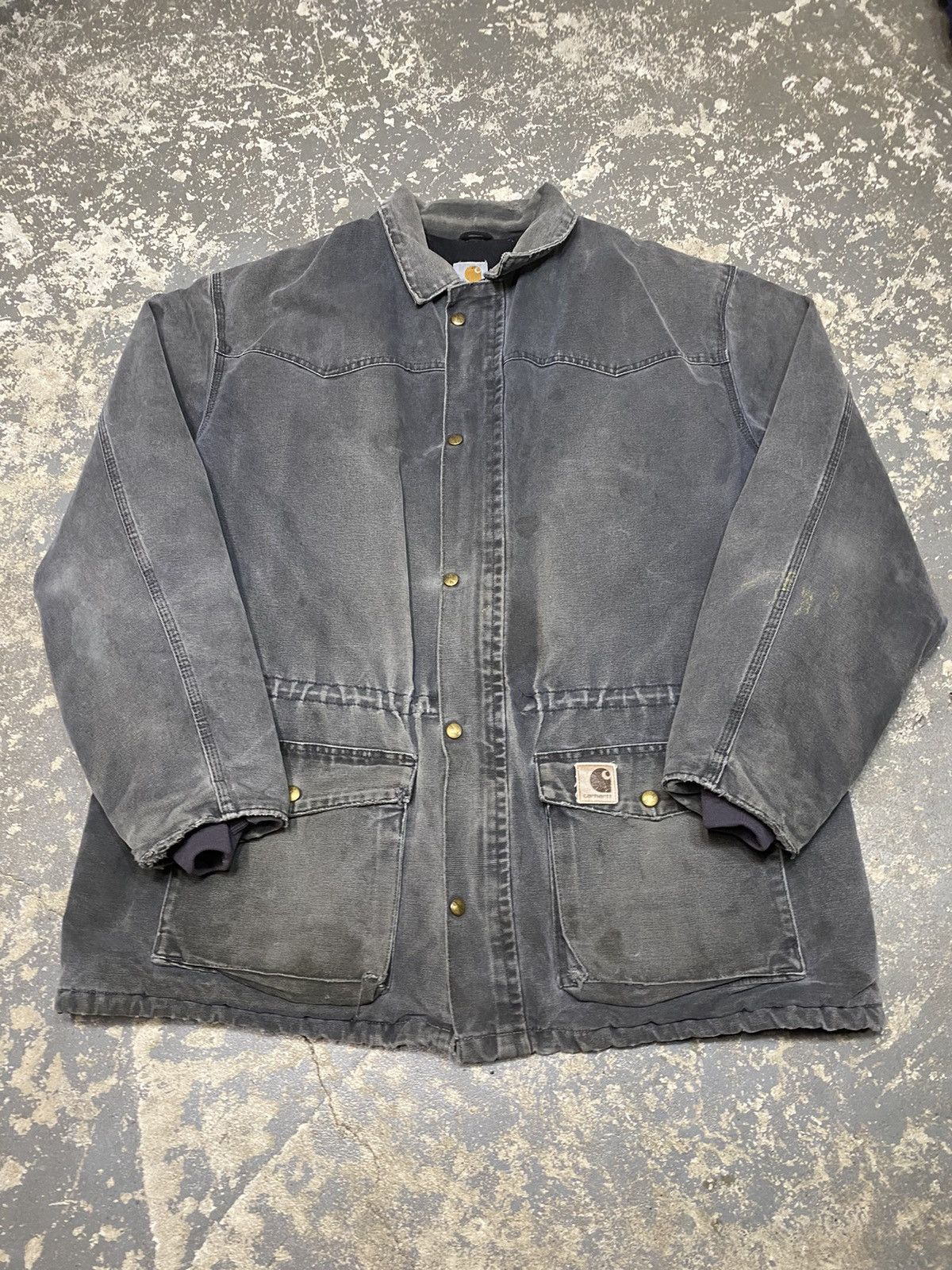 Carhartt × Vintage Vintage Carhartt Faded Chore Work Cape Jacket Size US XXL / EU 58 / 5 - 3 Thumbnail