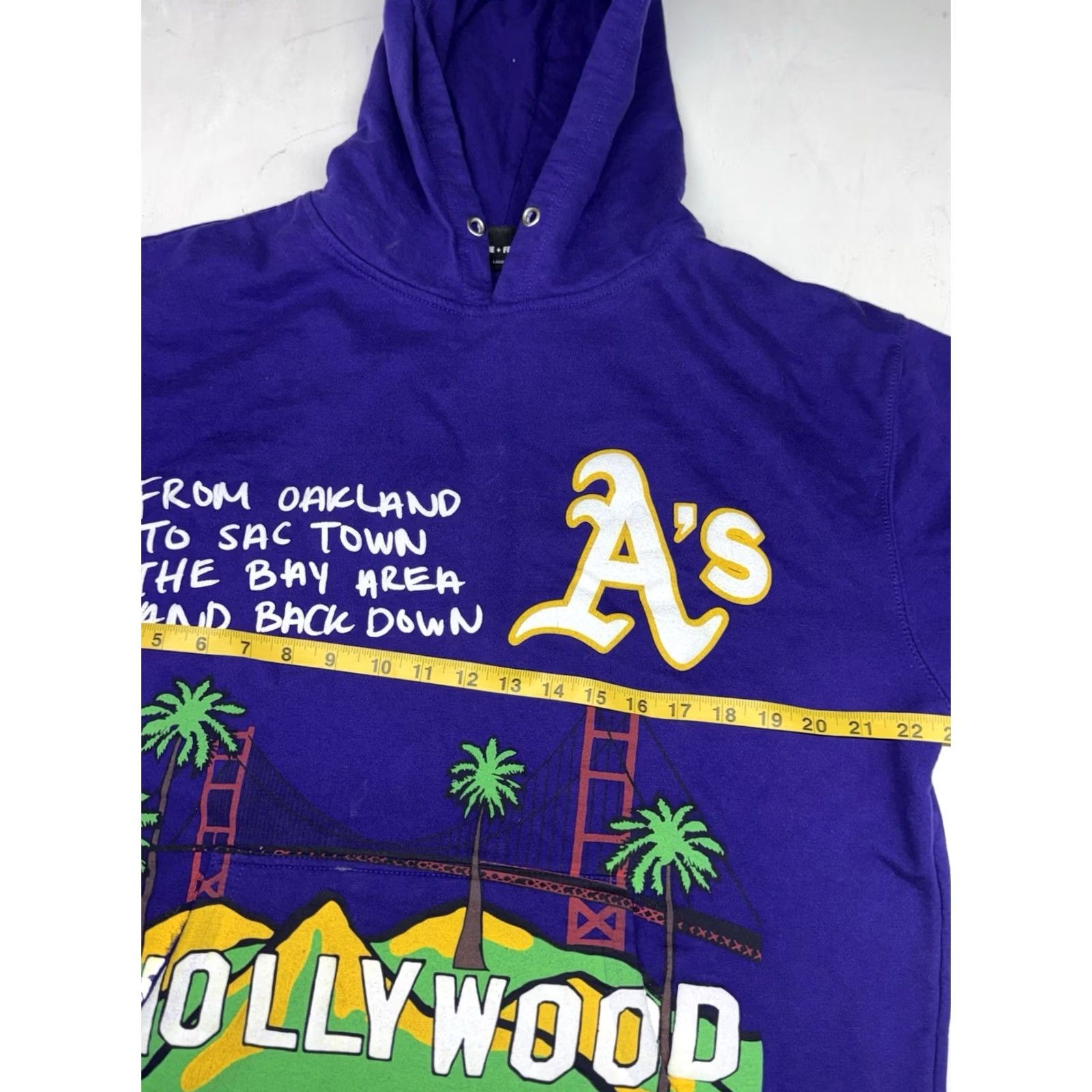 Vintage Homme + Femme Purple Oakland vs New York City Graphic Hoodie USA Made Size Large Size US L / EU 52-54 / 3 - 3 Thumbnail