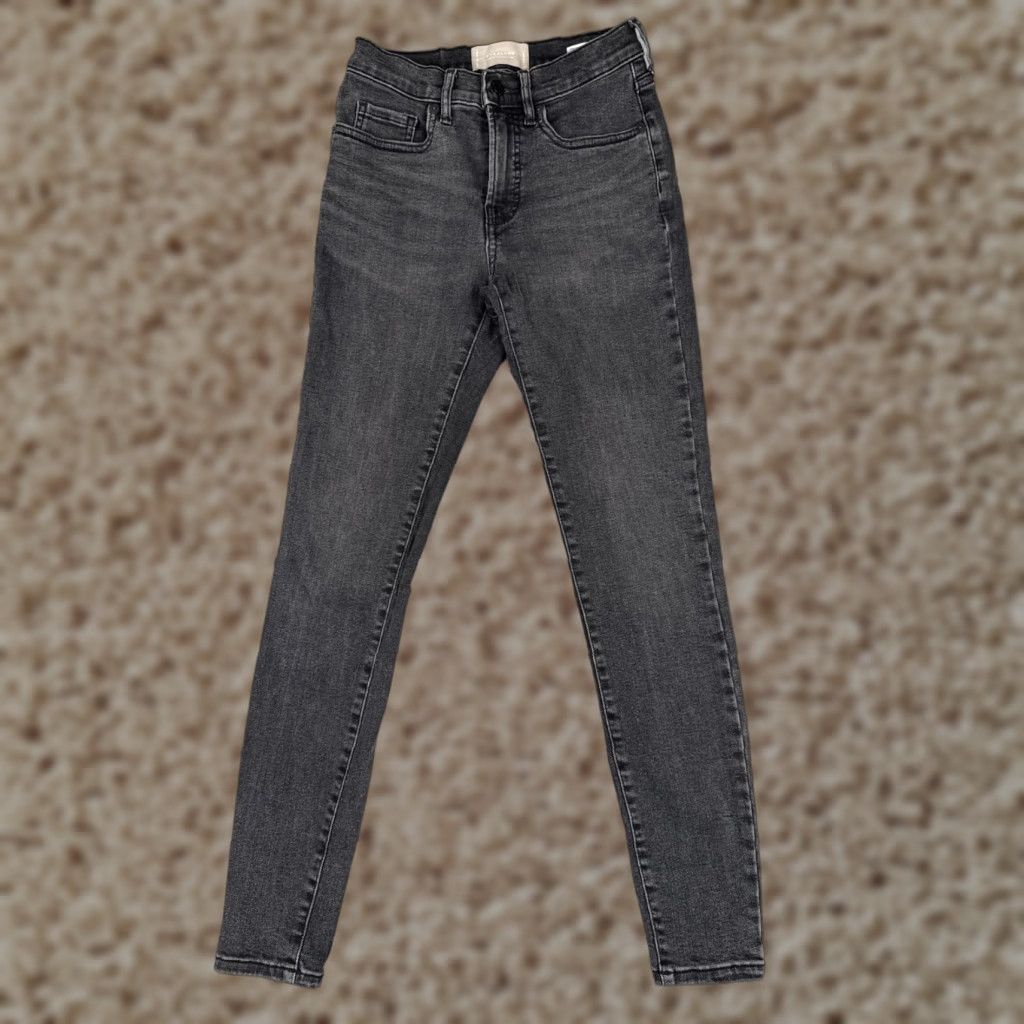 Everlane Everlane Jeans Women 25 Black Denim Mid Rise Skinny Cotton Blend 24x27 Size 42" / US 20 - 1 Thumbnail