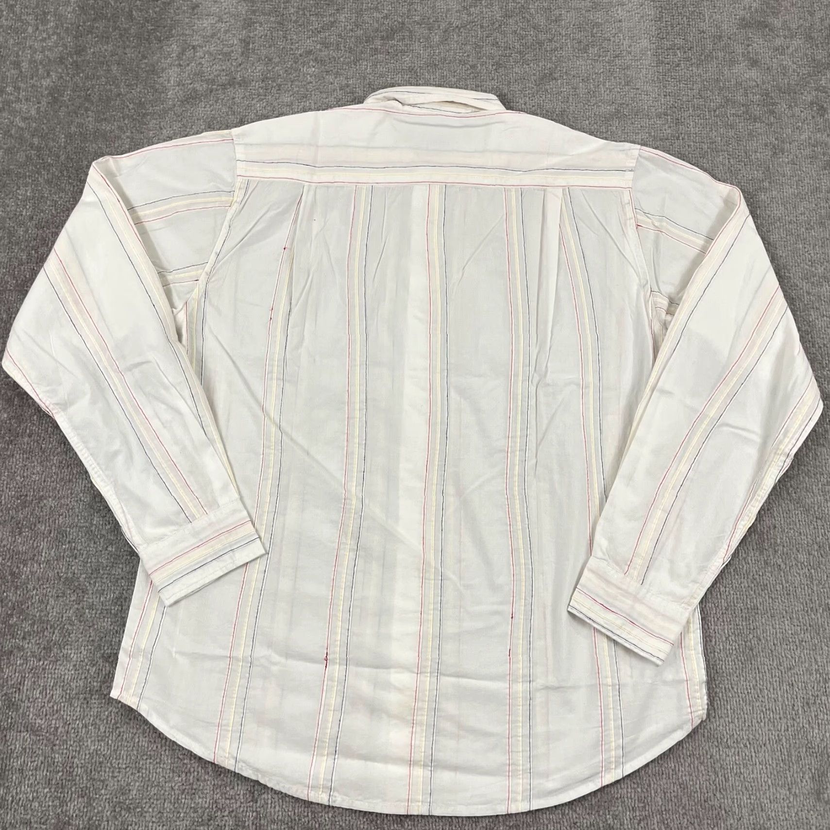 Carbon2Cobalt CARBON 2 COBALT Shirt Mens Medium White Red Blue Striped Button Up Long Sleeve Size US M / EU 48-50 / 2 - 7 Thumbnail