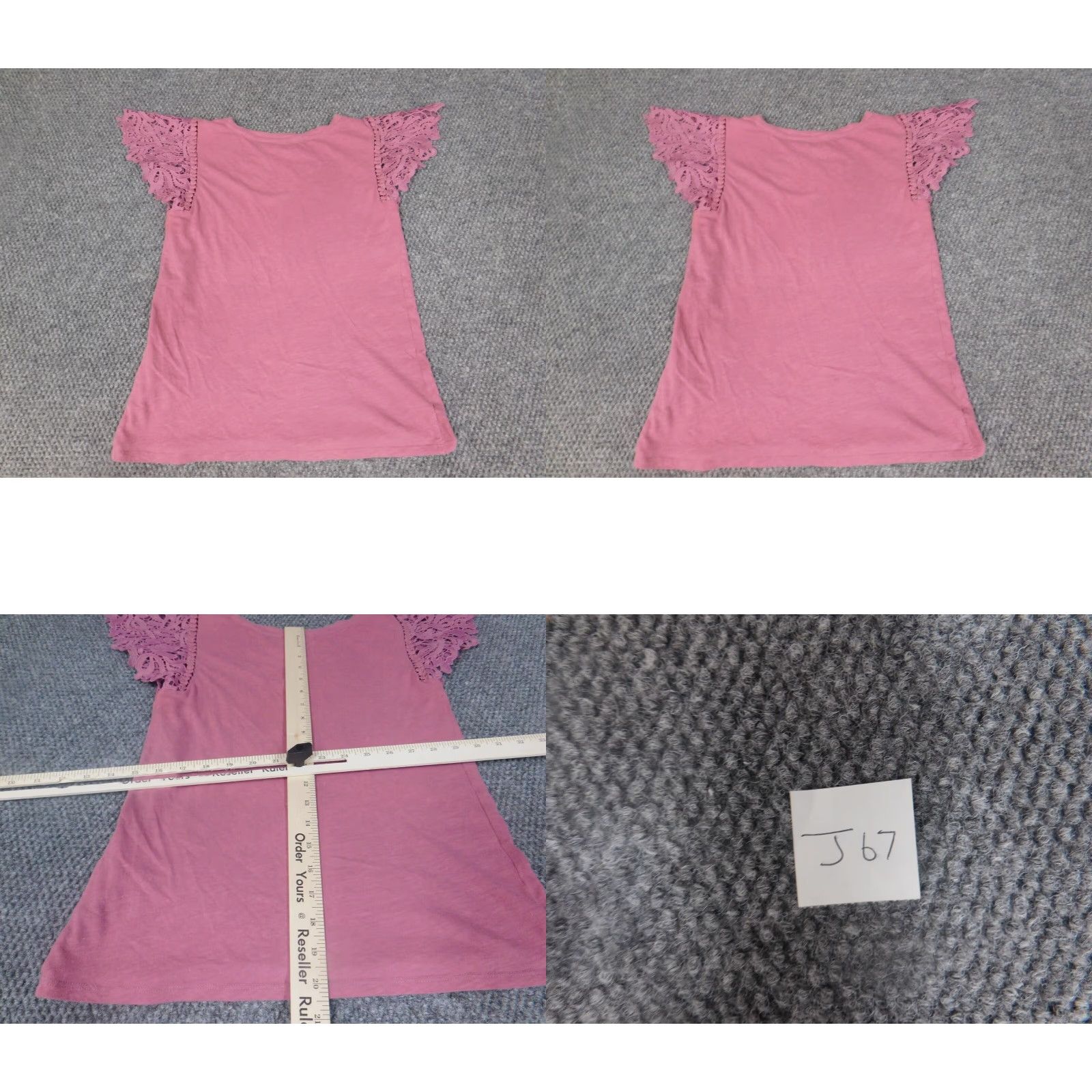 Ann Taylor Loft Ann Taylor Blouse Shirt Womens Petites Pink XS PXS Short Sleeve Crew Neck Pullover Solid Button Casual Stretch Size XS / US 0-2 / IT 36-38 - 8 Thumbnail