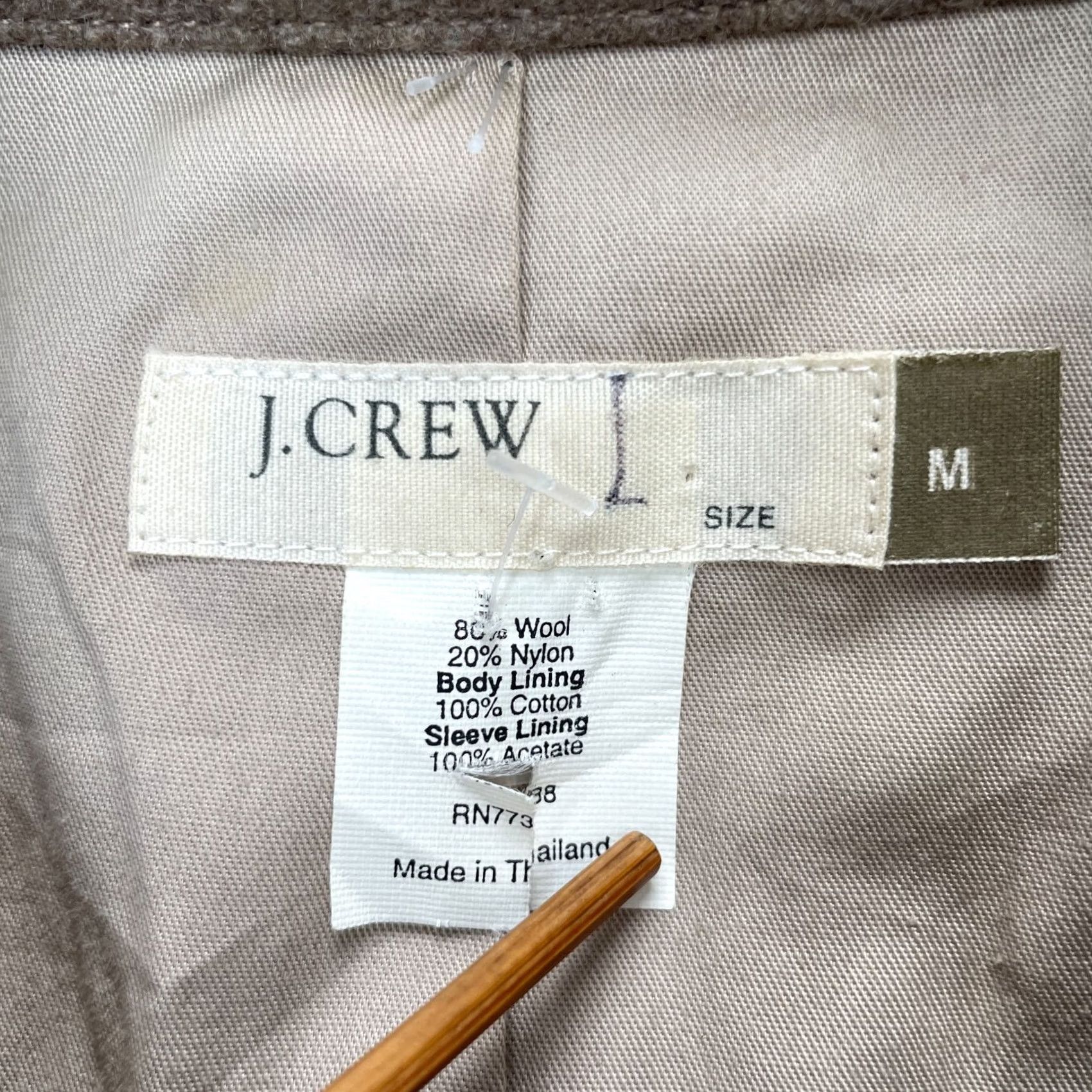J.Crew VINTAGE J.CREW Jacket Womens Medium Brown Coat Wool Blend Lined Full Zip Formal City Classic Preppy Size M / US 6-8 / IT 42-44 - 4 Thumbnail