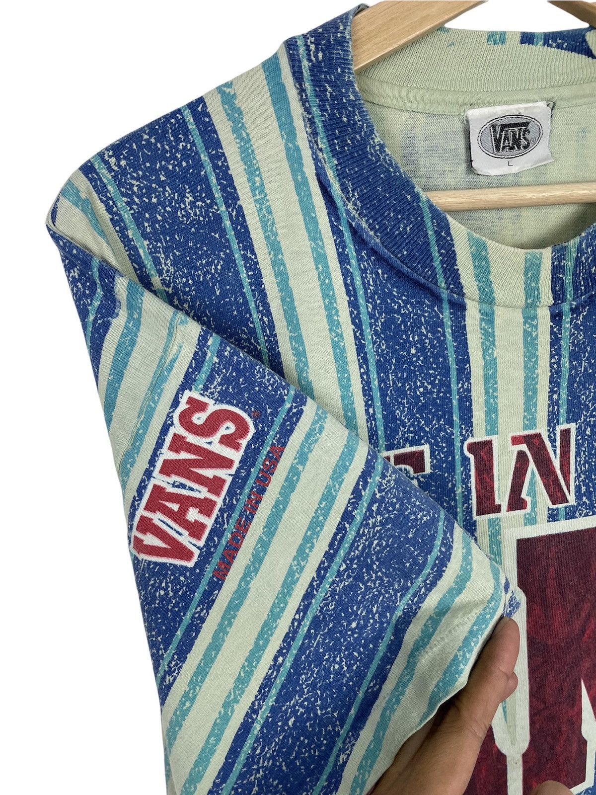 Vans × Vintage Vintage Vans AOP Tee – Made in USA 90s Skate Grail (Sz L) Size US L / EU 52-54 / 3 - 4 Thumbnail