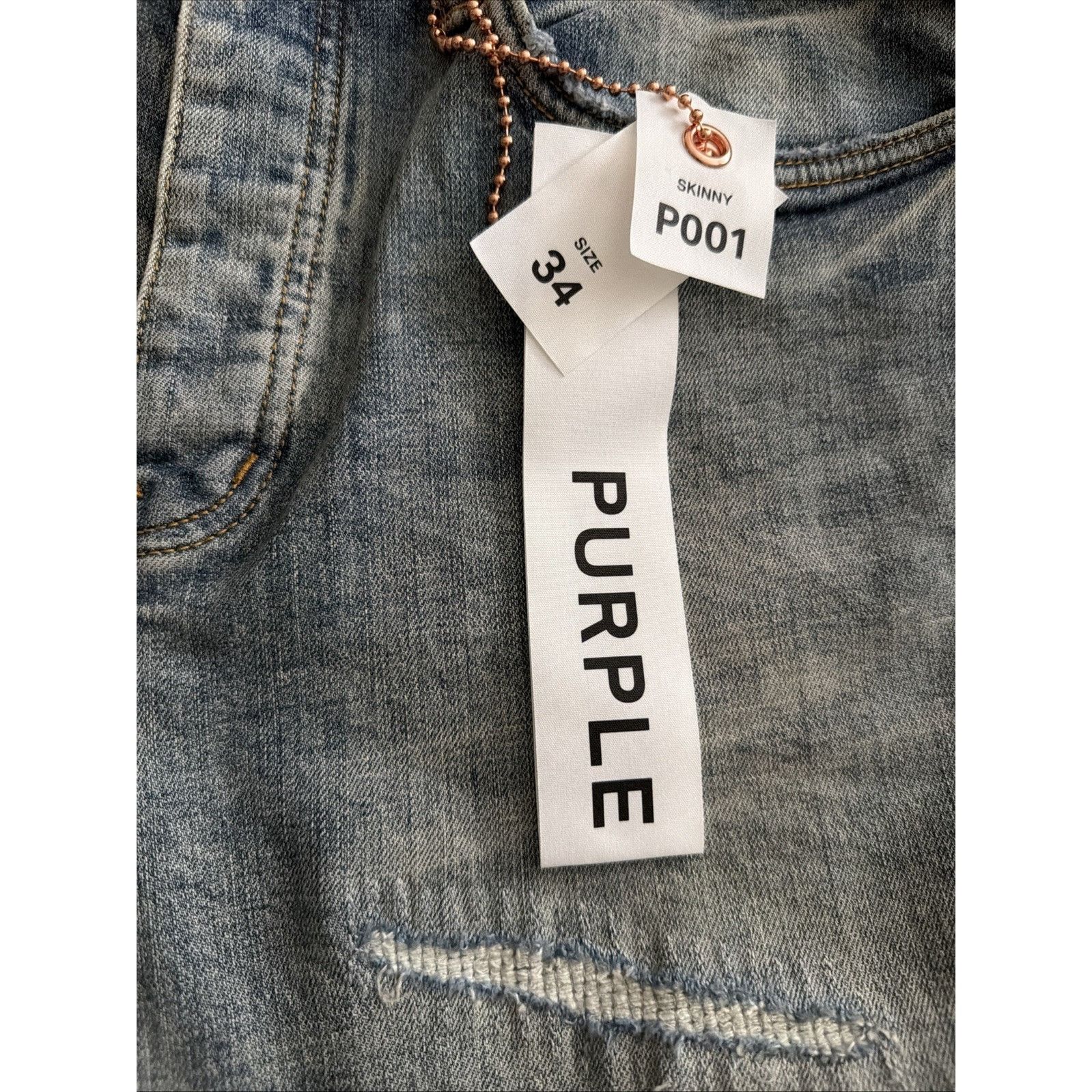Purple Brand Purple Brand Jeans Mens Slashed Skinny Blue P001 Size 34/32 Size US 34 / EU 50 - 8 Thumbnail
