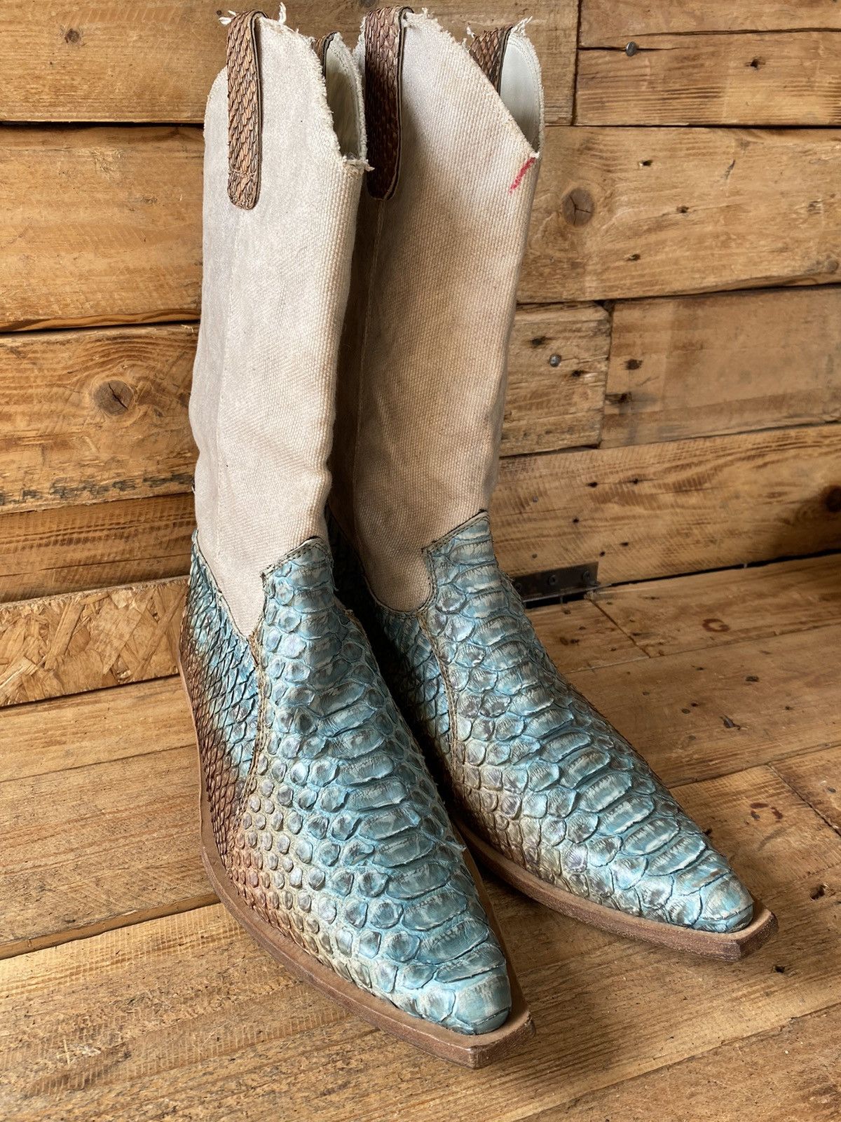 Roberto Cavalli Roberto cavali western cowboy boots,exotic python skin sz41 Size US 8 / EU 41 - 6 Thumbnail