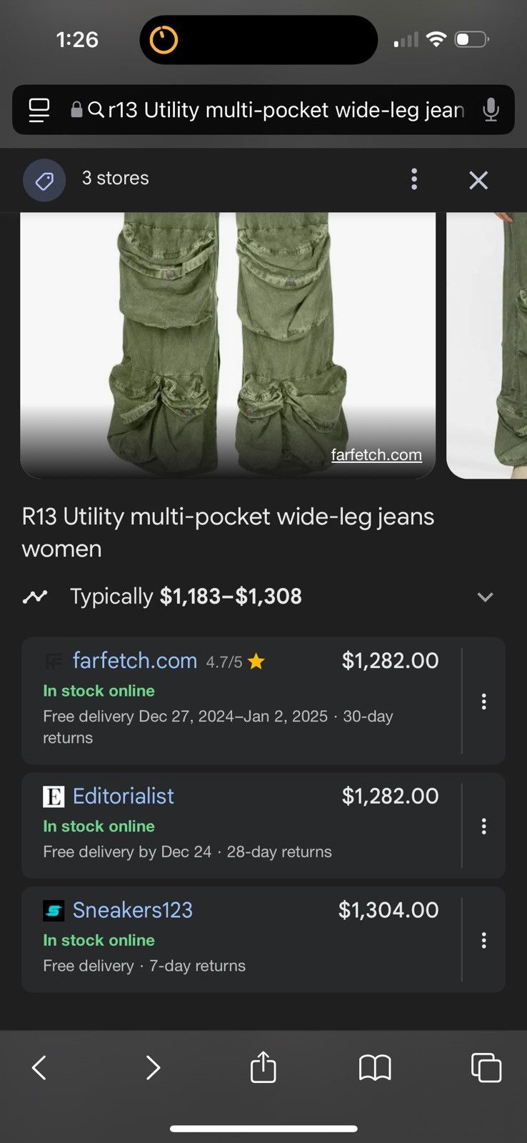 R13 R13 Utility multi-pocket wide-leg jeans Size 27" / US 4 / IT 40 - 5 Thumbnail
