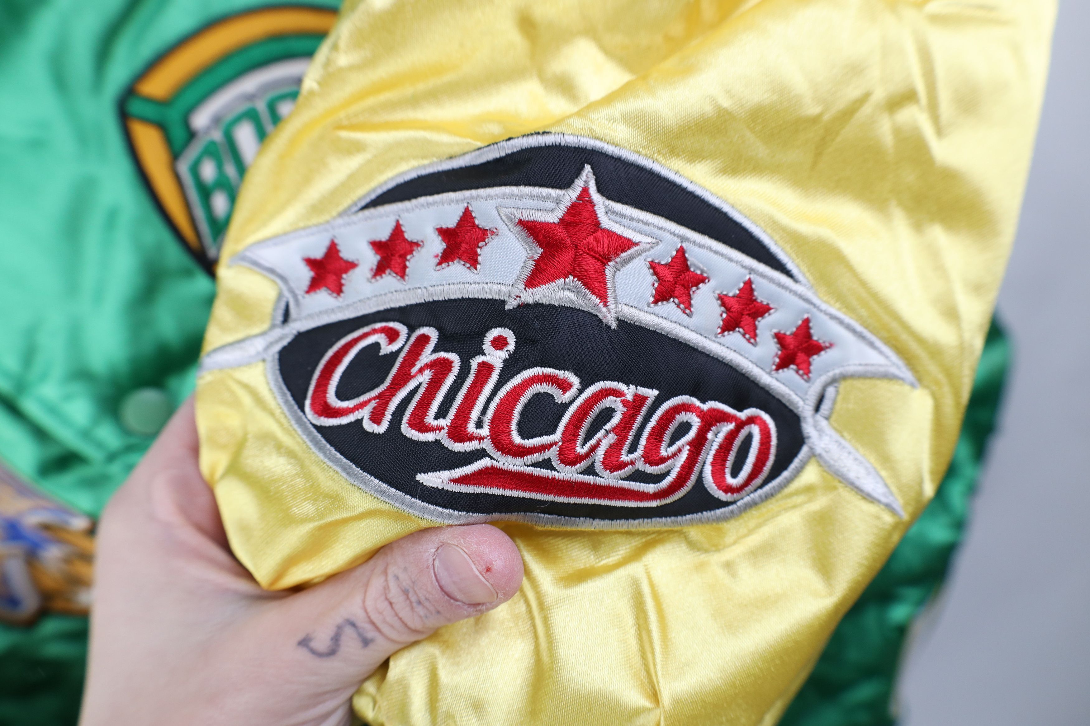Vintage Deadstock Vintage 90s Quilted Satin Bomber Jacket Green Size US XXL / EU 58 / 5 - 10 Thumbnail