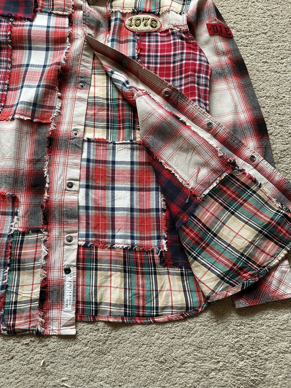 Diesel 2000s Diesel Patchwork Shirt Size US S / EU 44-46 / 1 - 11 Thumbnail