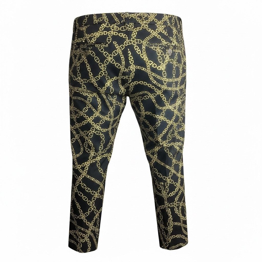 Michael Kors Michael Kors Black Pants with Gold Chains 10P NWOT Size 32" / US 10 / IT 46 - 2 Thumbnail