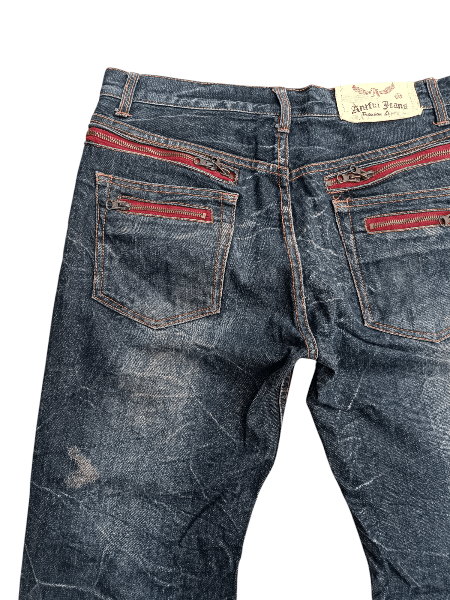 PPFM × Tornado Mart VINTAGE 🔥 Japanese Brand Antful Distressed Whiskers Jeans Size US 33 - 7 Thumbnail