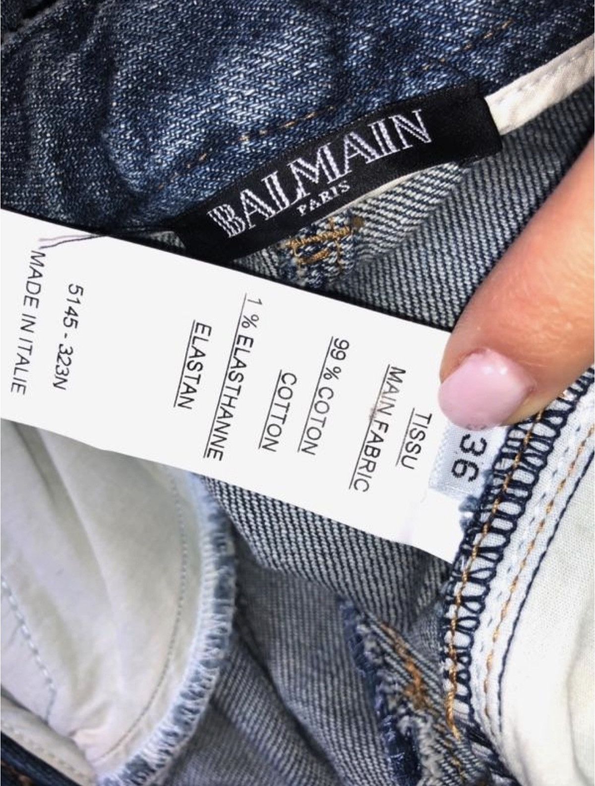 Balmain BALMAIN Zip Biker Denim Jeans Decarnin Pants Blue Size US 28 / EU 44 - 6 Thumbnail