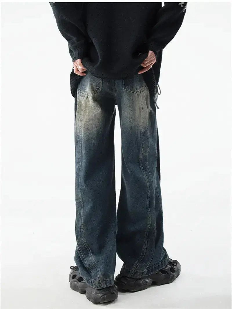 Japanese Brand Retro loose wide leg patchwork jeans Size US 32 / EU 48 - 6 Thumbnail