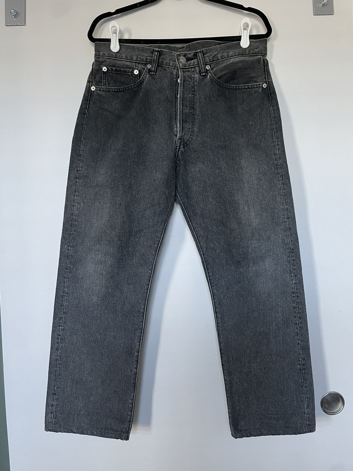 Image of Orslow 105 Black Stone Wash Japanese Denim Jeans Size 2, Men's