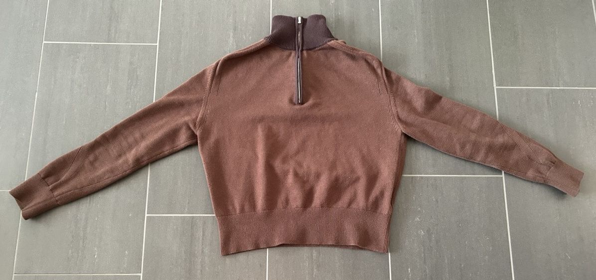Vuja De FRANK STRUCTURED HAIF-ZIP KNIT SWEATER IN OAK BROWN Vuja De FRANK STRUCTURED HAIF-ZIP KNIT SWEATER IN OAK BROWN