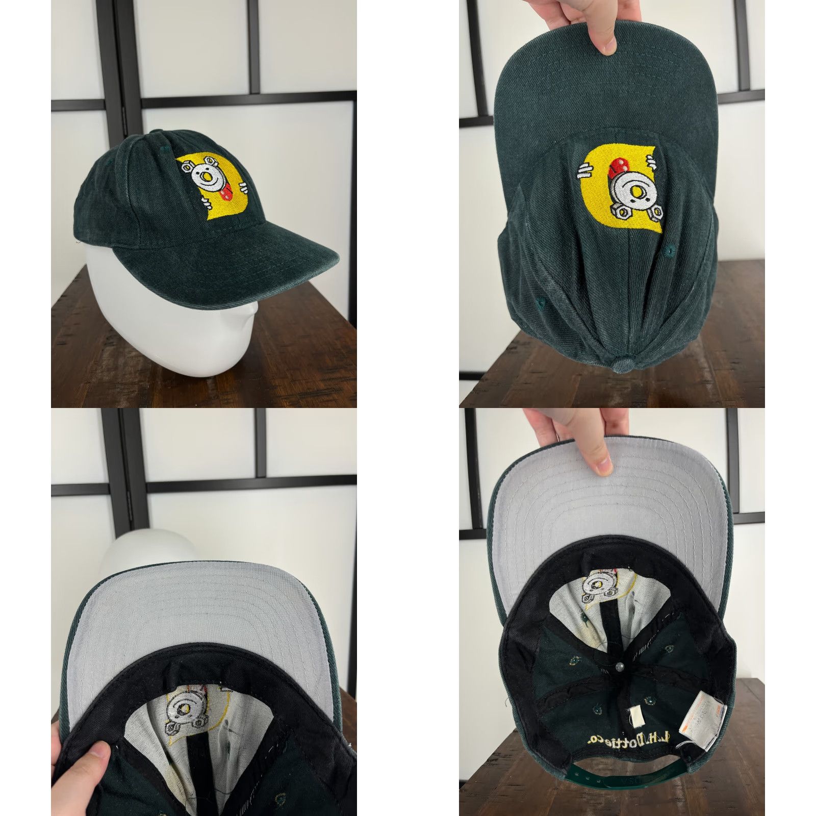 CO VINTAGE LH Dottie Hat Cap Snap Back Adult Large Green Cotton Size ONE SIZE - 8 Thumbnail