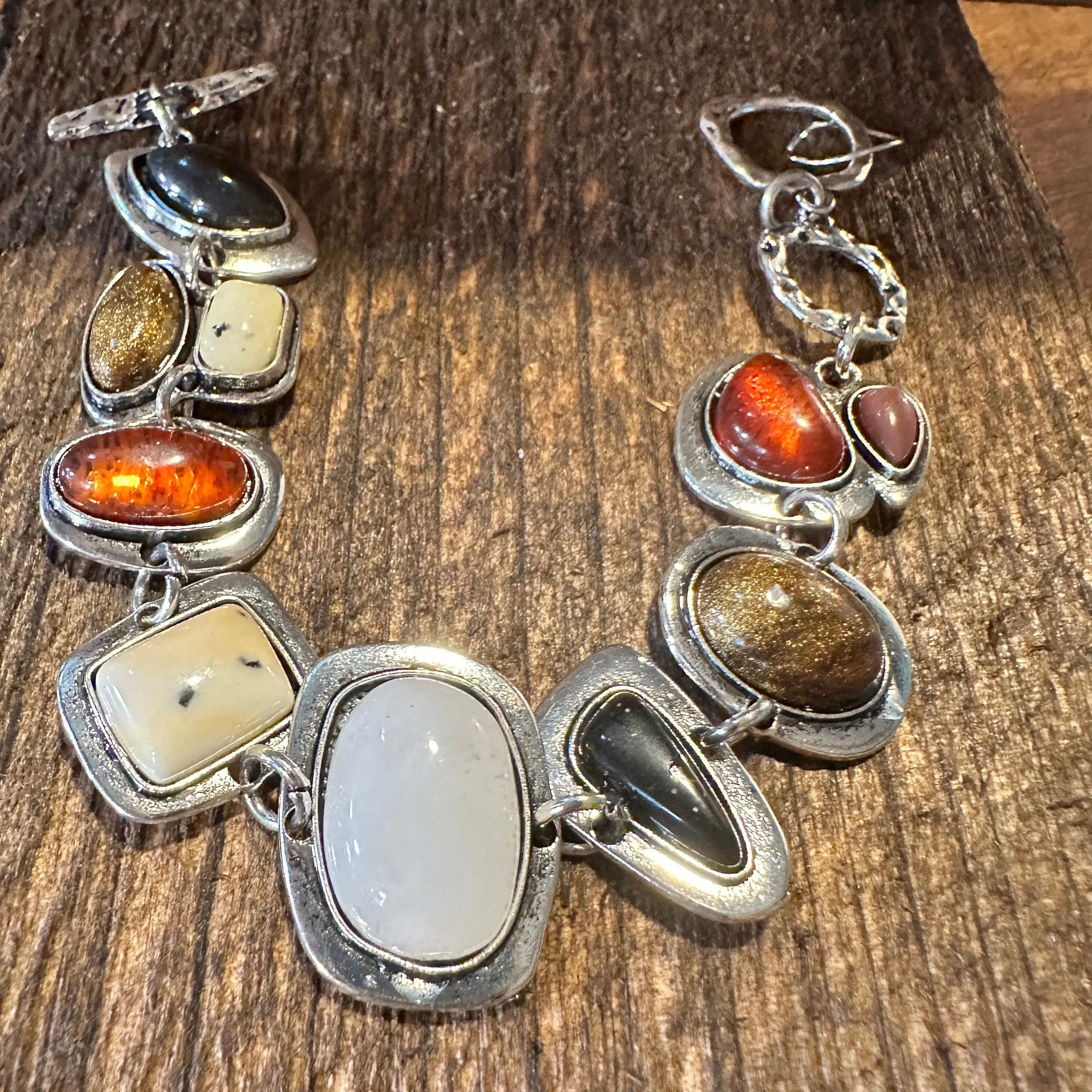 Other Handcrafted Boho Western Chic Natural Stone Link Bracelet, A Size ONE SIZE - 8 Thumbnail