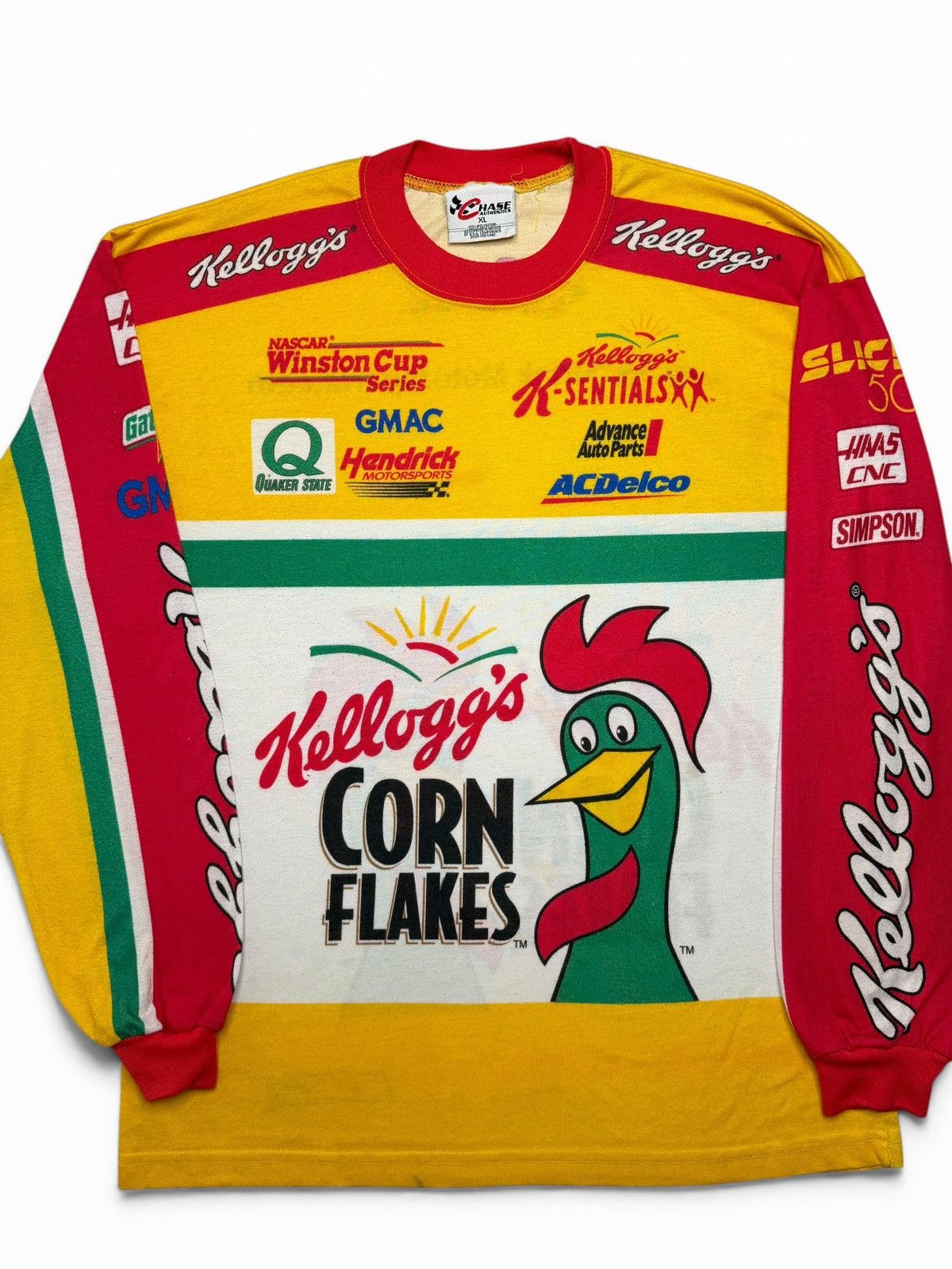 Chase Authentics Vintage Corn Flakes Nascar Racing Long Sleeve Shirt Size US XL / EU 56 / 4 - 2 Thumbnail
