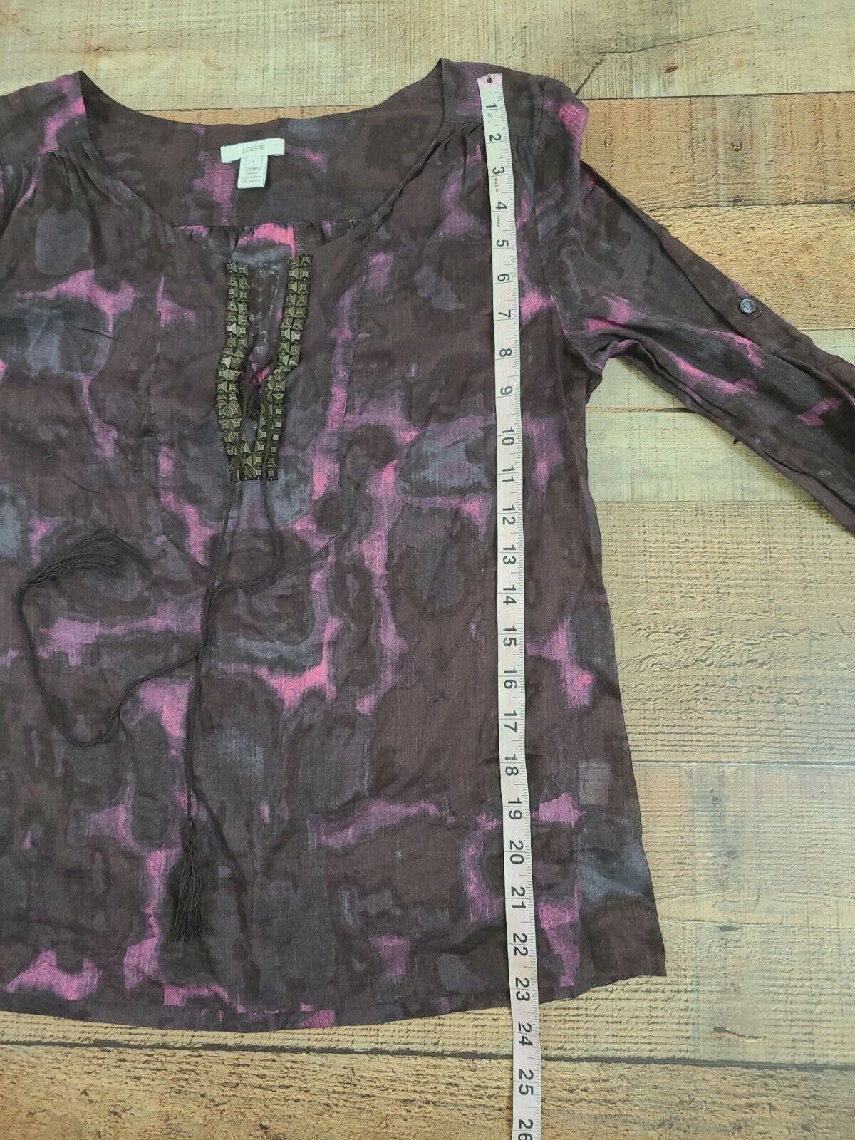 Designer J Crew Top Size 4 V Neck Light Weight 3/4 Sleeve Boho Size S / US 4 / IT 40 - 5 Thumbnail