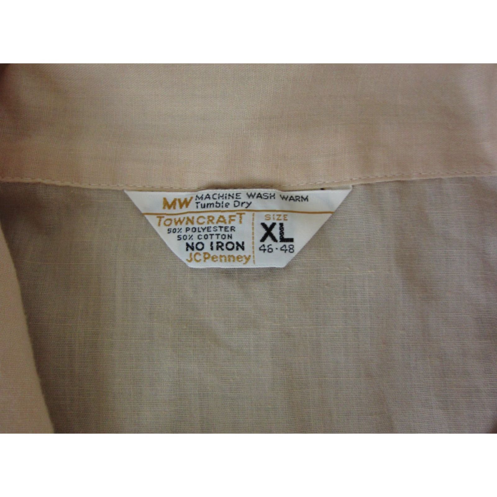 Vintage VINTAGE JC Penney Shirt Adult XL Ivory Cotton Button-Up 70s 90s Mens Pajama Pocketed Crew Collared Long Sleeve Size US XL / EU 56 / 4 - 4 Thumbnail