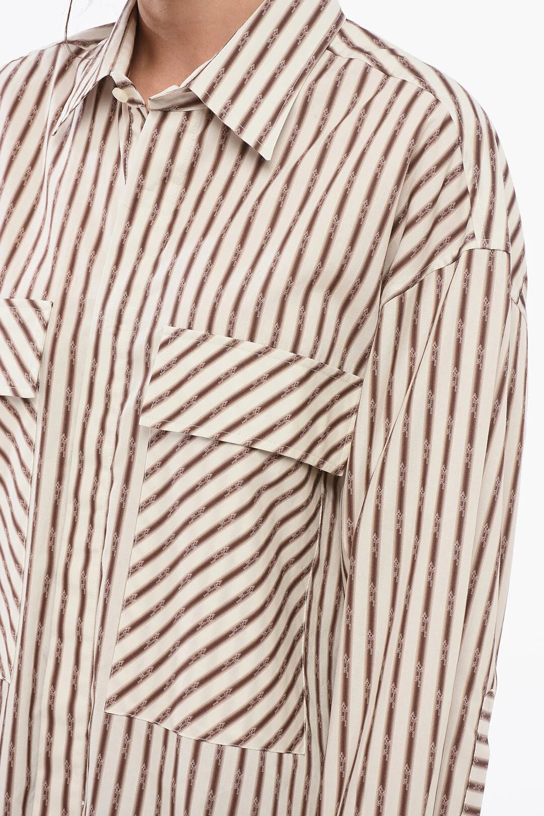 Amiri og1mm0426 Long-Sleeved Blouse in Brown Size S / US 4 / IT 40 - 3 Thumbnail