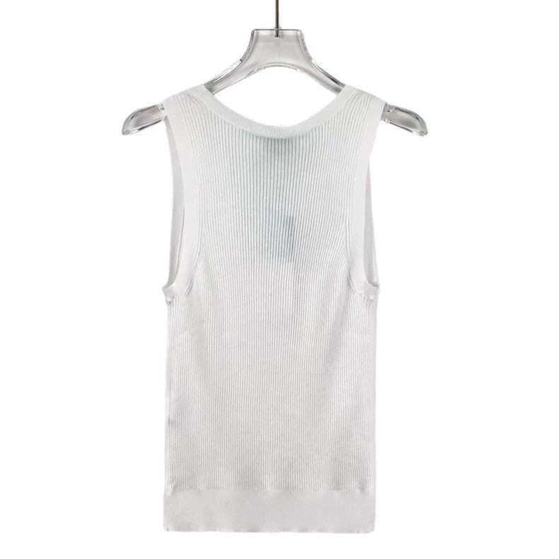 Chanel Chanel 24 white cotton logo embroidered round-neck sleevel Size S / US 4 / IT 40 - 2 Thumbnail
