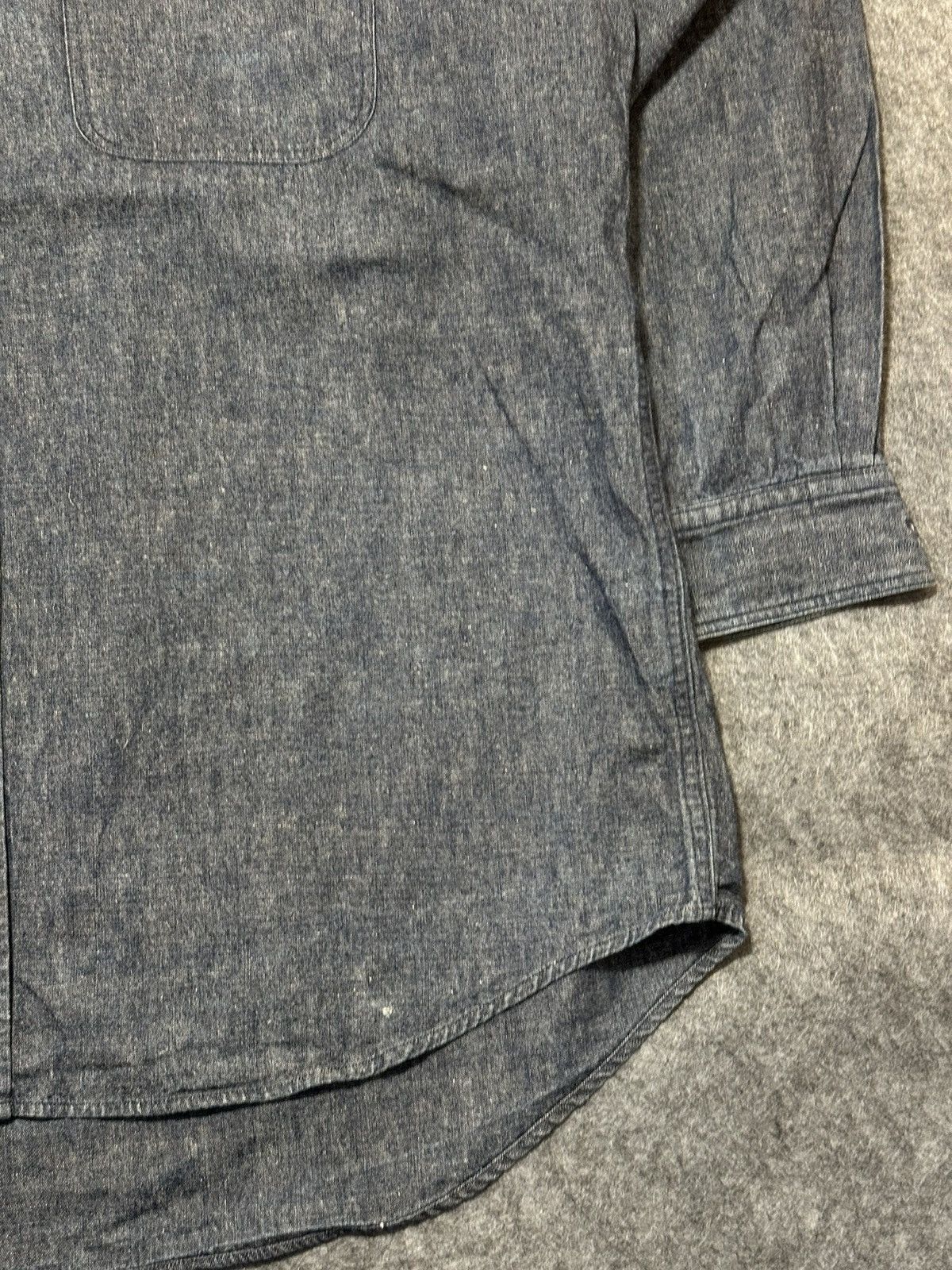 Y's for Men vintage YS Japanese denim work shirt in black. Size US XL / EU 56 / 4 - 4 Thumbnail