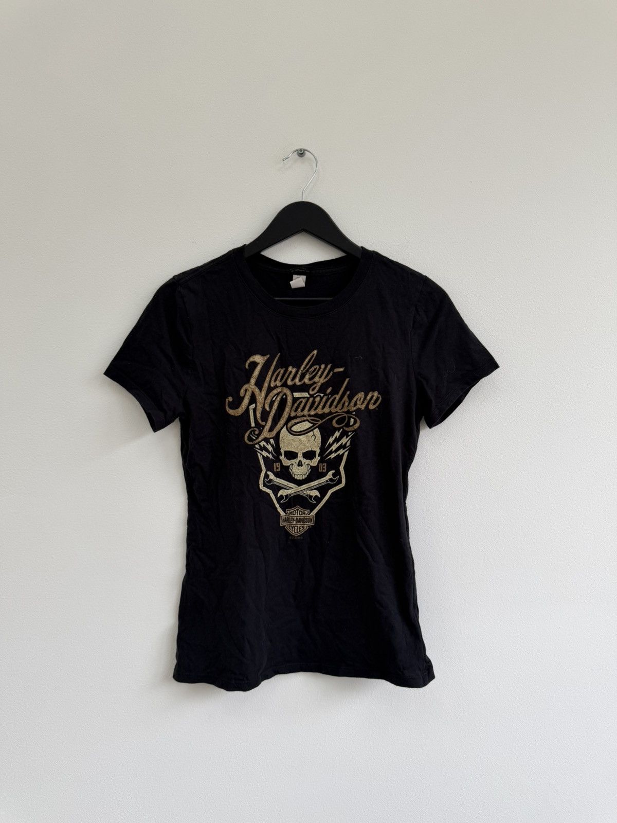 Harley Davidson Vintage 2000s Harley-Davidson Logo T-Shirt Washed Y2K Size US S / EU 44-46 / 1 - 1 Thumbnail