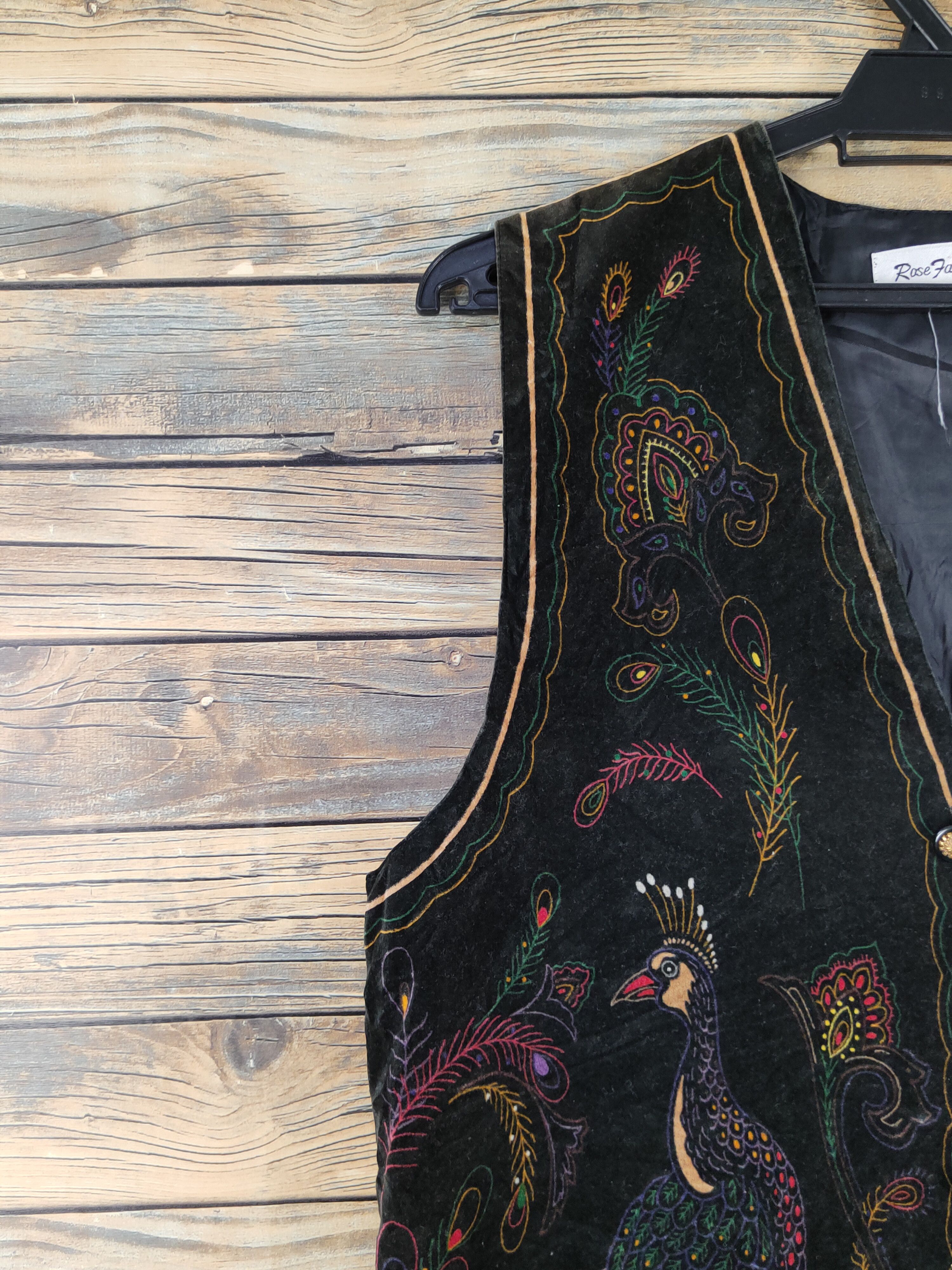 Japanese Brand × Vintage Vintage Art Rose Fashion Black Peacock Vests Size S / US 4 / IT 40 - 5 Thumbnail