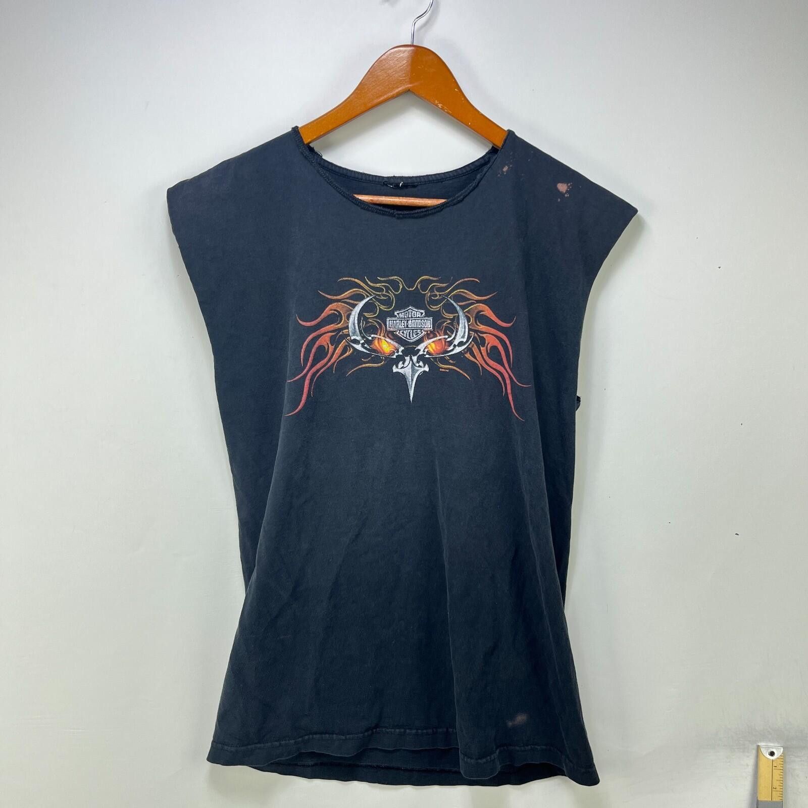 Harley Davidson Vintage Harley Davidson Flames Sun Faded Sleeveless Shirt XL Size US XL / EU 56 / 4 - 1 Thumbnail