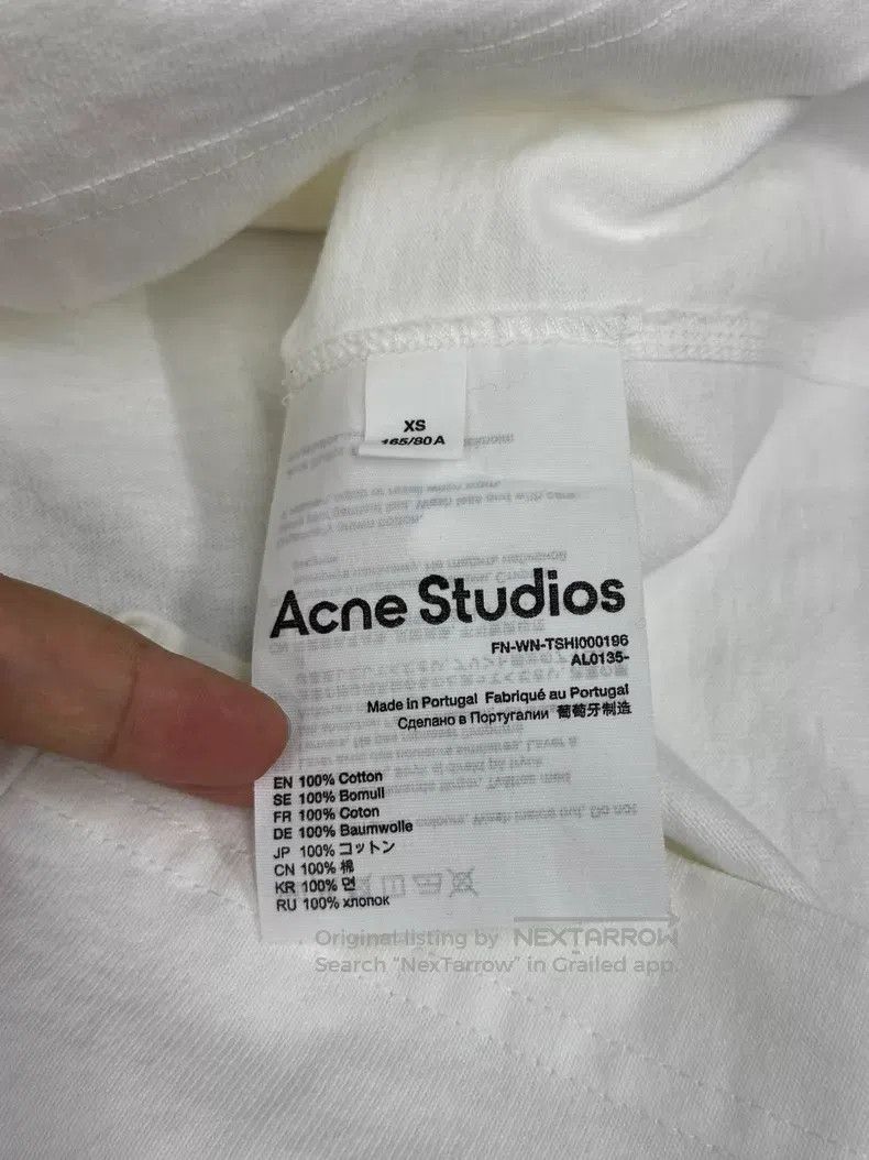 Acne Studios Acne Studios White Letter Short Sleeve T-Shirt Size XS / US 0-2 / IT 36-38 - 4 Thumbnail