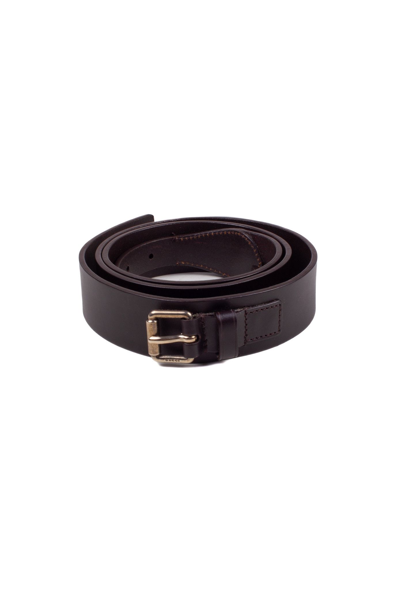 image of Gucci Dark Brown Leather Belt, Men's (Size 34)