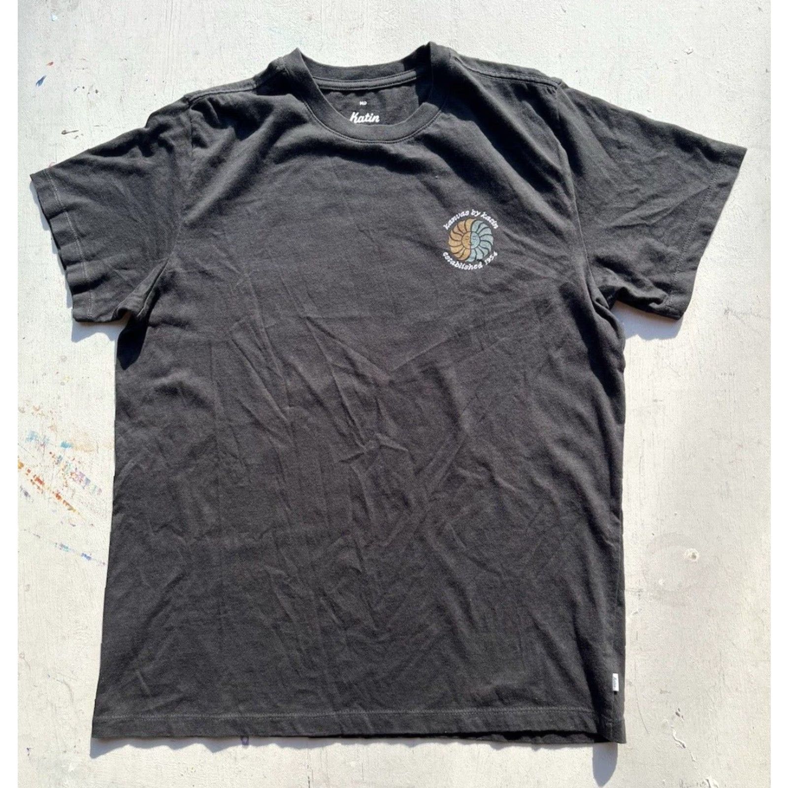 Katin Katin T-Shirt Black Spell-Out Logo M Surf Beach City 100% Organic Cotton Mens Regular Short Sleeve Size US M / EU 48-50 / 2 - 7 Thumbnail