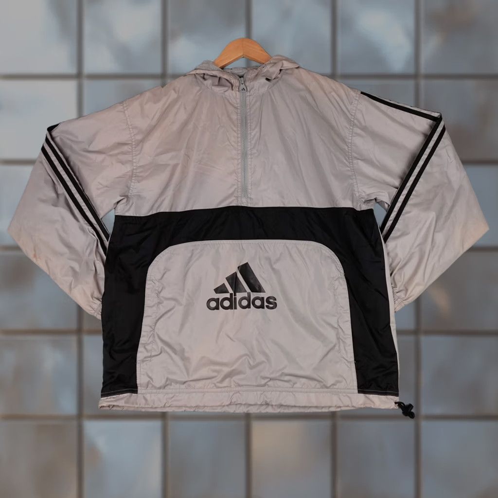Adidas VINTAGE adidas Jacket Men S Gray Anorak Pullover 1/2 Zip Windbreaker 90s Outdoor Retro Sports Mens Size US S / EU 44-46 / 1 - 1 Thumbnail