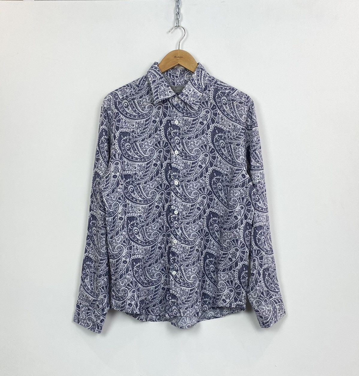 Canali Canali Buttons Up Long Sleeve Shirt Flax Paisley Size XL Top Size US XL / EU 56 / 4 - 1 Thumbnail