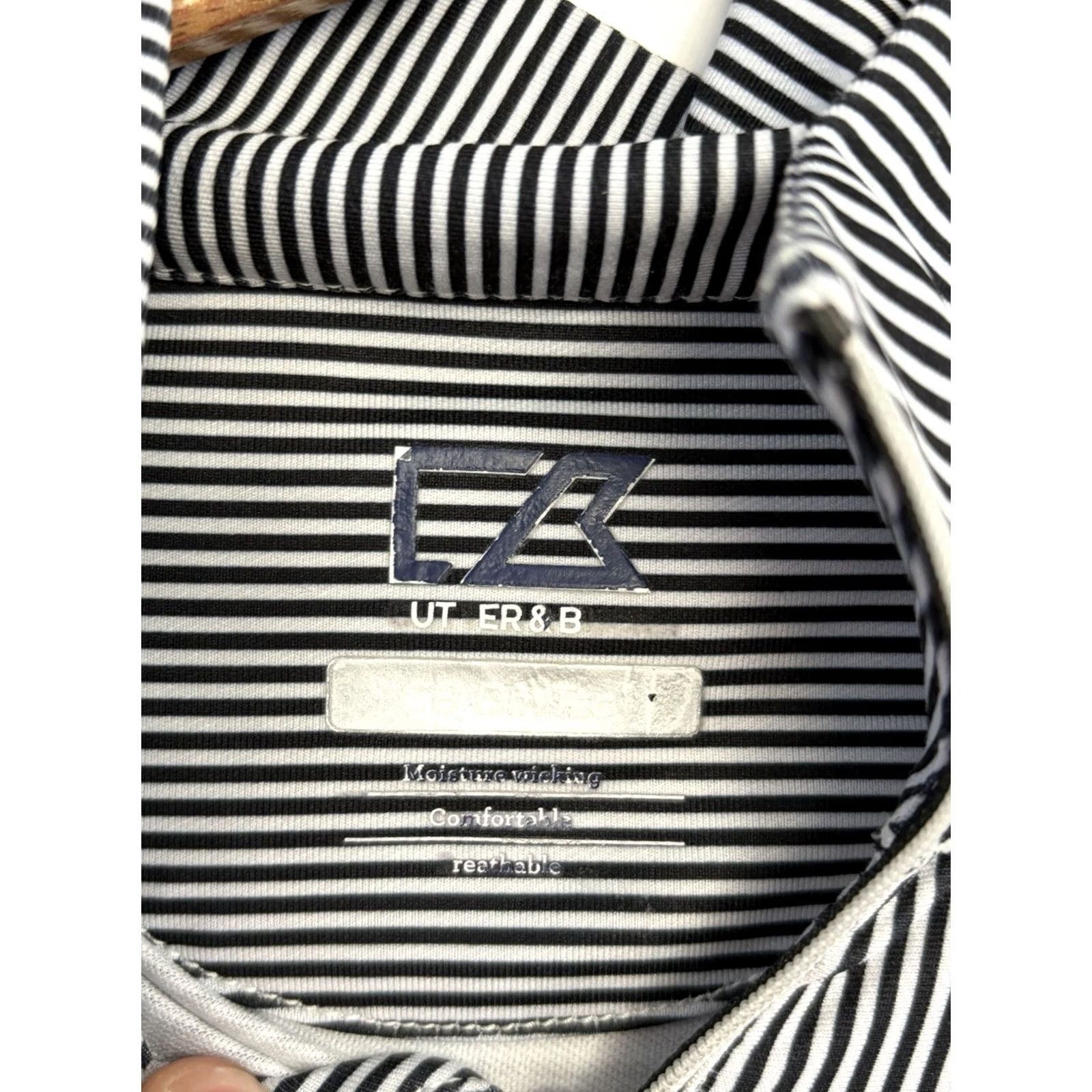Cutter & Buck Cutter & Buck Womens Black White Striped 1/4 Zip Golf XS Pullover Shirt Size ONE SIZE - 6 Thumbnail