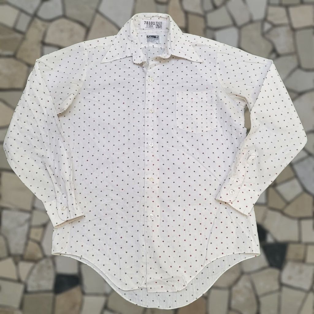Vintage VINTAGE Pelham Button Shirt Polka-Dot M/L 15 21x30 White Cotton Polyester Button-Up Long Sleeve Collared Mens Size US L / EU 52-54 / 3 - 1 Thumbnail