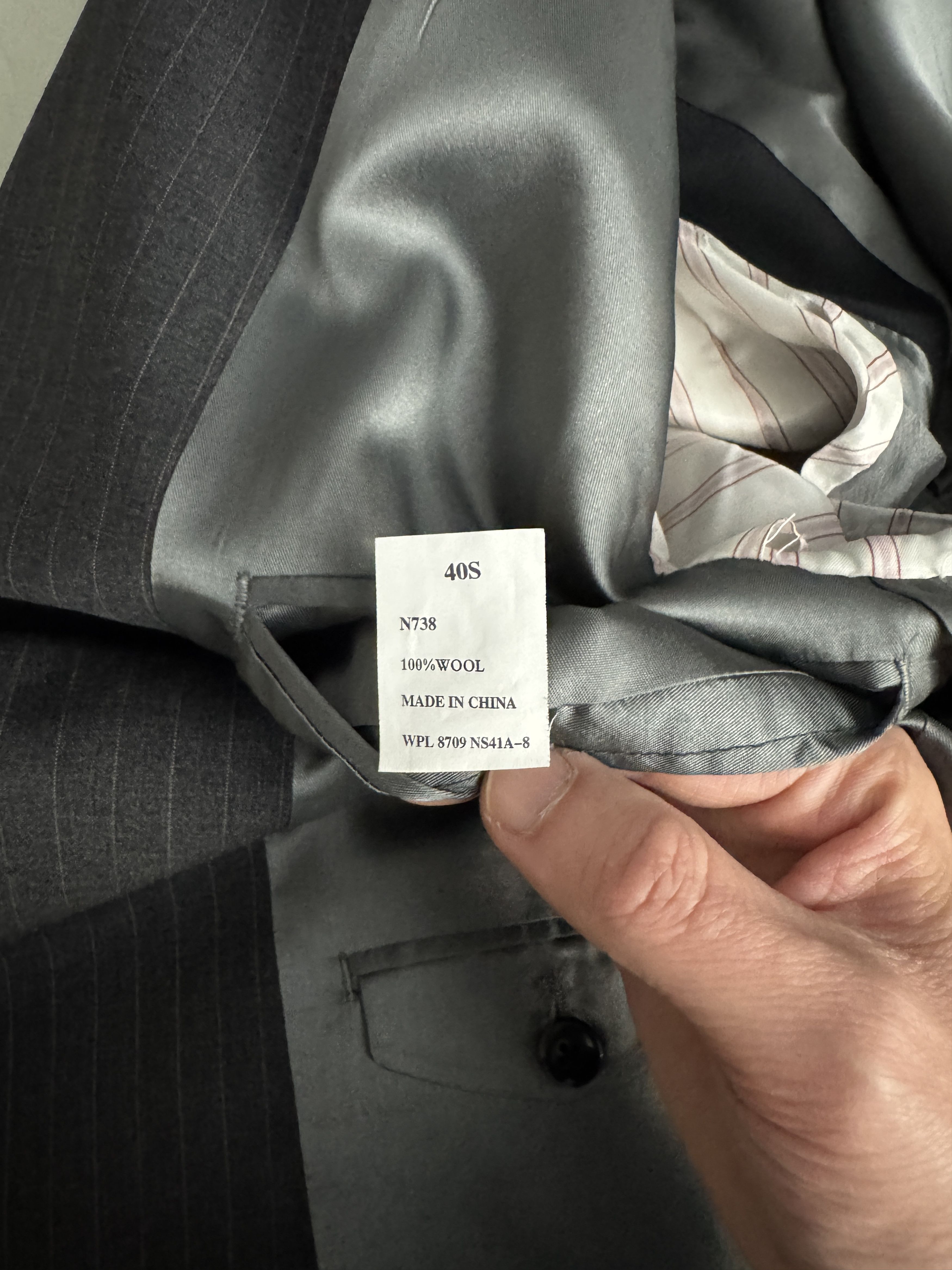 Nautica Nautica Charcoal Pinstripe Suit 100% WOOL 40s Size 40S - 4 Thumbnail