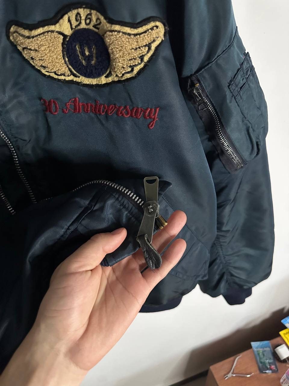 Other Vintage Wilker Industries MA-1 Bomber Jacket USA Patch Y2K Size US XL / EU 56 / 4 - 14 Thumbnail