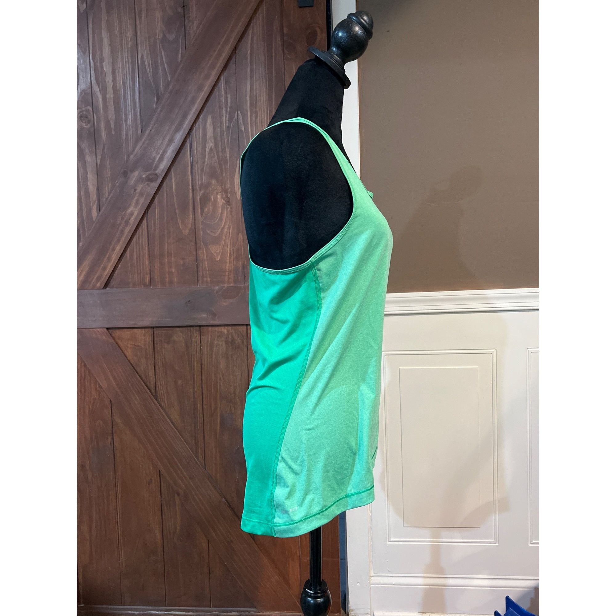 Nike Nike Pro Womens Green Racerback Tank Top Size L Size L / US 10 / IT 46 - 4 Thumbnail