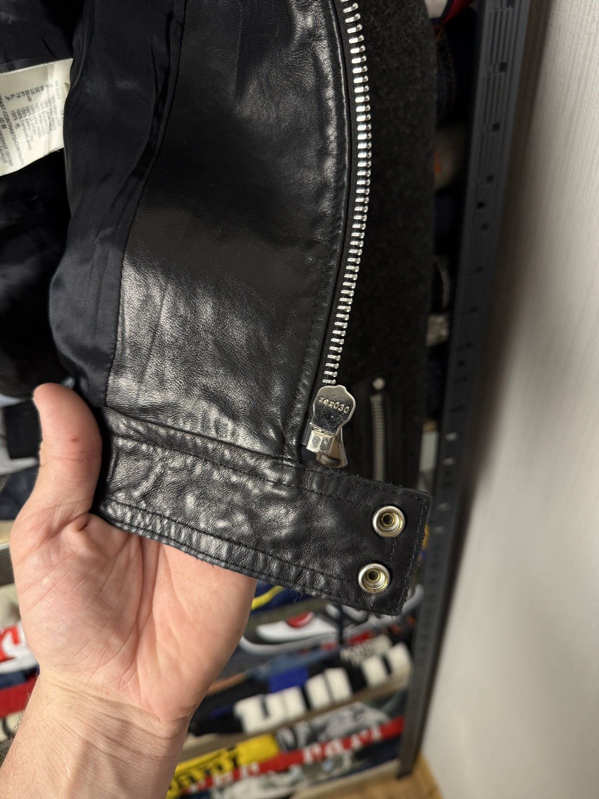 Diesel Black Gold Diesel Black Gold wool + leather biker moto jacket Size XS / US 0-2 / IT 36-38 - 10 Thumbnail