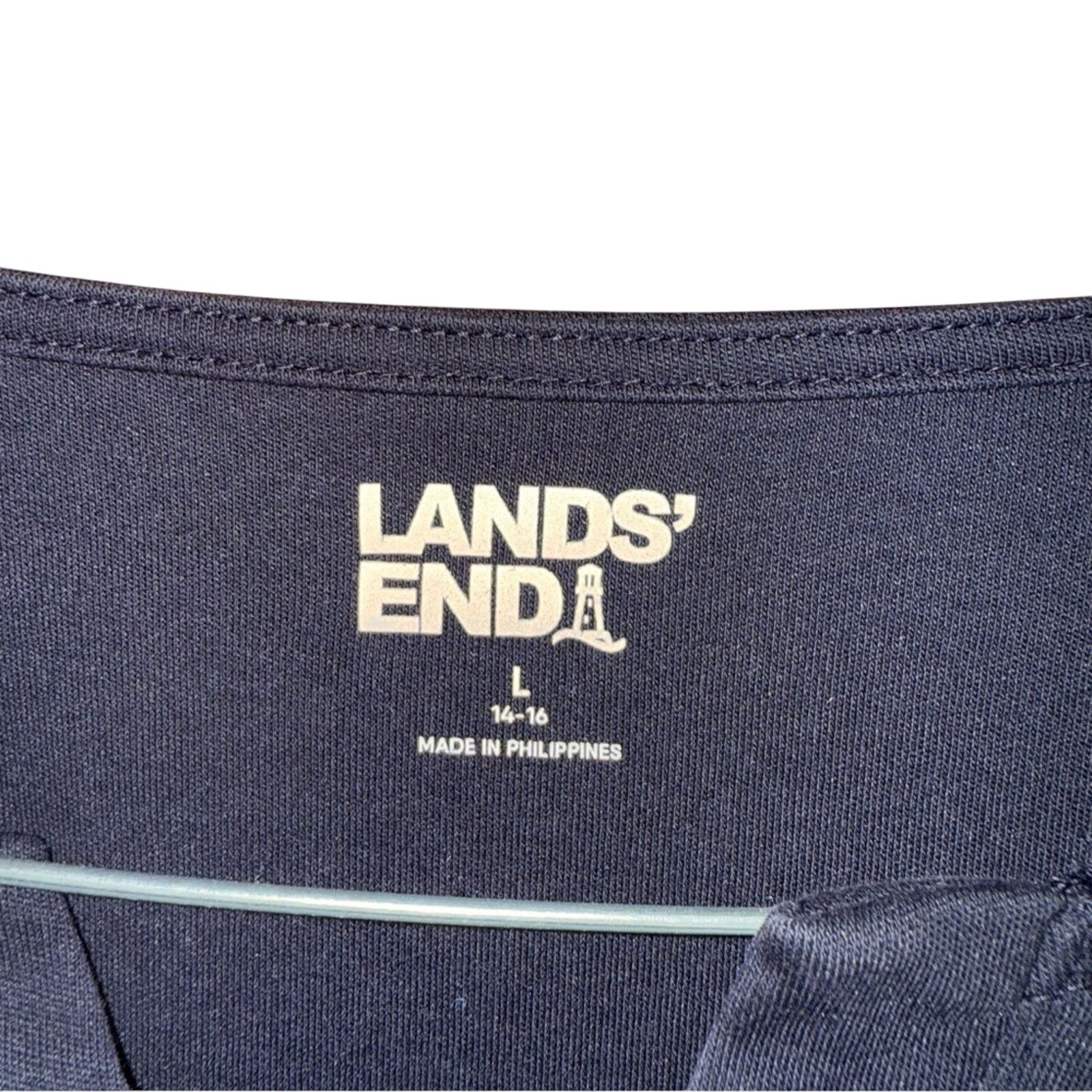 Lands' End Lands’ End Navy Blue Women's Top Size L Size L / US 10 / IT 46 - 3 Thumbnail